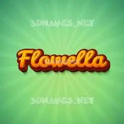 flowella in Green Rays style - 3D name wallpaper