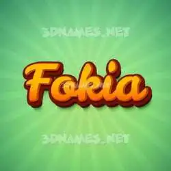 fokia in Green Rays style - 3D name wallpaper