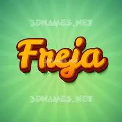 freja in Green Rays style - 3D name wallpaper