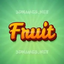 fruit in Green Rays style - 3D name wallpaper