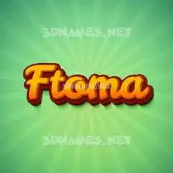 ftoma in Green Rays style - 3D name wallpaper