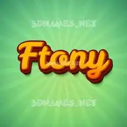 ftony in Green Rays style - 3D name wallpaper