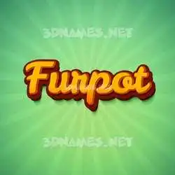 furpot in Green Rays style - 3D name wallpaper