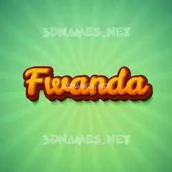 fwanda in Green Rays style - 3D name wallpaper