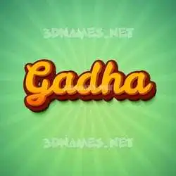 gadha in Green Rays style - 3D name wallpaper
