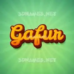 gafur in Green Rays style - 3D name wallpaper