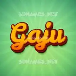 gaju in Green Rays style - 3D name wallpaper