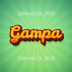 gampa in Green Rays style - 3D name wallpaper