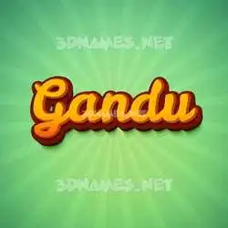 gandu in Green Rays style - 3D name wallpaper