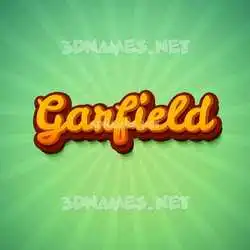 garfield in Green Rays style - 3D name wallpaper
