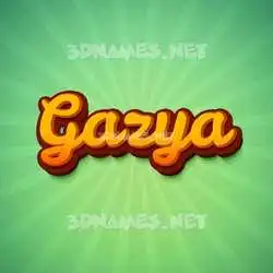 gazya in Green Rays style - 3D name wallpaper