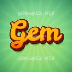gem in Green Rays style - 3D name wallpaper