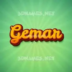 gemar in Green Rays style - 3D name wallpaper