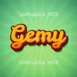 gemy in Green Rays style - 3D name wallpaper