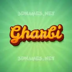 gharbi in Green Rays style - 3D name wallpaper