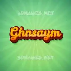 ghnsaym in Green Rays style - 3D name wallpaper