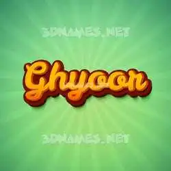 ghyoor in Green Rays style - 3D name wallpaper