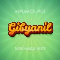 gibyanil in Green Rays style - 3D name wallpaper