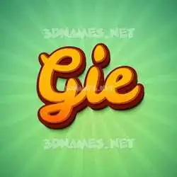 gie in Green Rays style - 3D name wallpaper