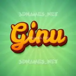 ginu in Green Rays style - 3D name wallpaper