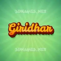 giridhar in Green Rays style - 3D name wallpaper