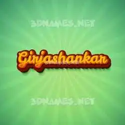 girjashankar in Green Rays style - 3D name wallpaper