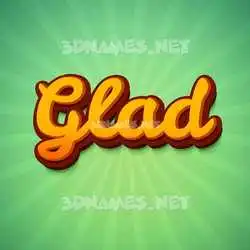 glad in Green Rays style - 3D name wallpaper