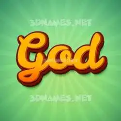 god in Green Rays style - 3D name wallpaper
