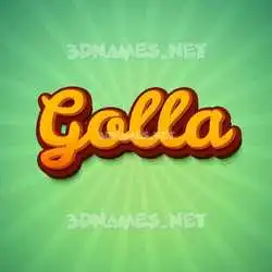 golla in Green Rays style - 3D name wallpaper
