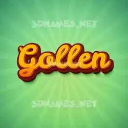 gollen in Green Rays style - 3D name wallpaper