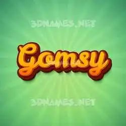 gomsy in Green Rays style - 3D name wallpaper