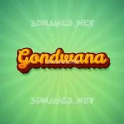 gondwana in Green Rays style - 3D name wallpaper