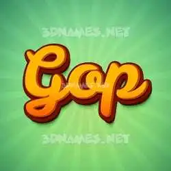 gop in Green Rays style - 3D name wallpaper