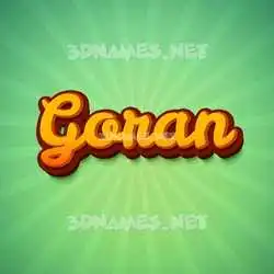 goran in Green Rays style - 3D name wallpaper