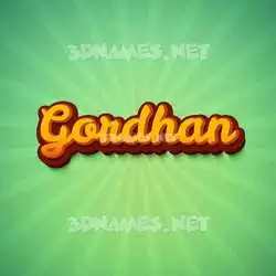 gordhan in Green Rays style - 3D name wallpaper
