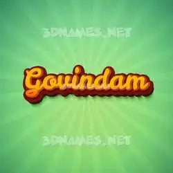govindam in Green Rays style - 3D name wallpaper