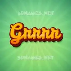 grrrr in Green Rays style - 3D name wallpaper