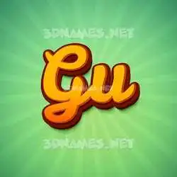 gu in Green Rays style - 3D name wallpaper