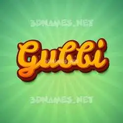 gubbi in Green Rays style - 3D name wallpaper