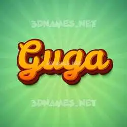 guga in Green Rays style - 3D name wallpaper