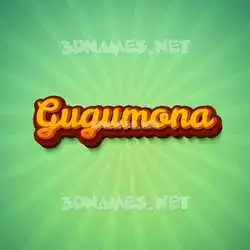 gugumona in Green Rays style - 3D name wallpaper