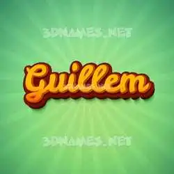 guillem in Green Rays style - 3D name wallpaper