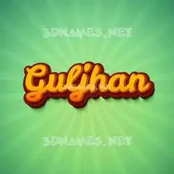 guljhan in Green Rays style - 3D name wallpaper