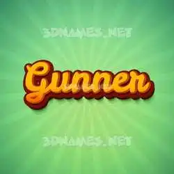 gunner in Green Rays style - 3D name wallpaper