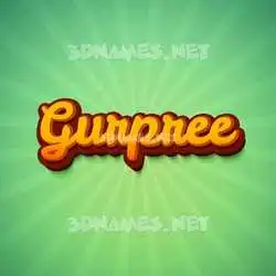 gurpree in Green Rays style - 3D name wallpaper