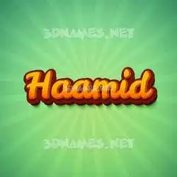 haamid in Green Rays style - 3D name wallpaper