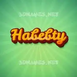 habebty in Green Rays style - 3D name wallpaper