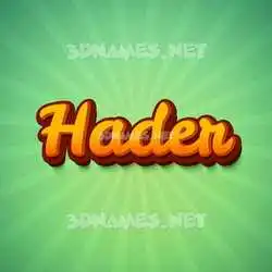 hader in Green Rays style - 3D name wallpaper