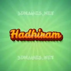 hadhiram in Green Rays style - 3D name wallpaper