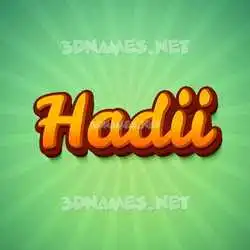 hadii in Green Rays style - 3D name wallpaper